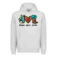 Dove Grey peace love rodeo Premium Hoodie - JahusDesignShop