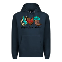 Navy peace love rodeo Premium Hoodie - JahusDesignShop