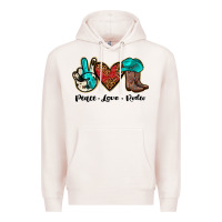 Pale Pink peace love rodeo Premium Hoodie - JahusDesignShop