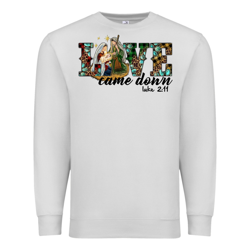Love Came Down Holy Family Premium Sweatshirt by RanaPortraitStore | Teevron