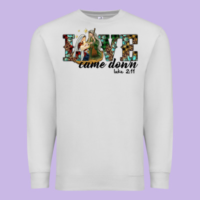 Love Came Down Holy Family Premium Sweatshirt Designed By Ranaportraitstore