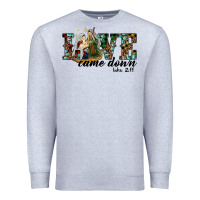 Heather Grey love came down holy family Premium Sweatshirt - RanaPortraitStore
