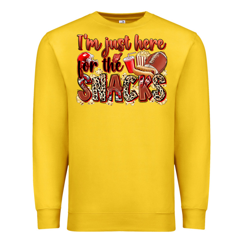 I'm Just Here For The Snacks American Football Premium Sweatshirt by Zillion Design Studio | Teevron