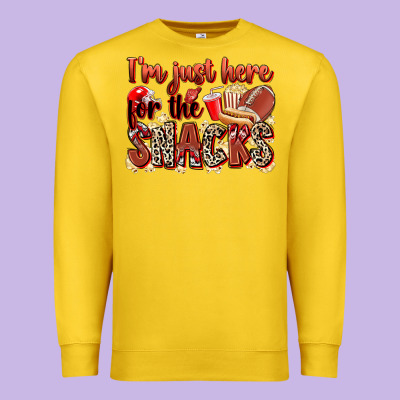 I'm Just Here For The Snacks American Football Premium Sweatshirt Designed By Zillion Design Studio