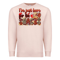 Pale Pink i'm just here for the snacks american football Premium Sweatshirt - Zillion Design Studio