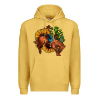 Antique Gold rodeo cowboy sunflower cactus Premium Hoodie - JahusDesignShop