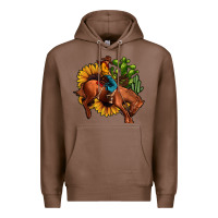 Chestnut rodeo cowboy sunflower cactus Premium Hoodie - JahusDesignShop