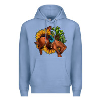 Colony Blue rodeo cowboy sunflower cactus Premium Hoodie - JahusDesignShop