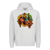 Dove Grey rodeo cowboy sunflower cactus Premium Hoodie - JahusDesignShop