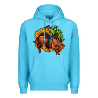 Ocean Blue rodeo cowboy sunflower cactus Premium Hoodie - JahusDesignShop