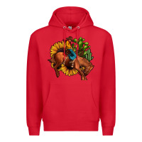 Red rodeo cowboy sunflower cactus Premium Hoodie - JahusDesignShop