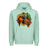 Seafoam rodeo cowboy sunflower cactus Premium Hoodie - JahusDesignShop
