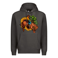 Smoke rodeo cowboy sunflower cactus Premium Hoodie - JahusDesignShop