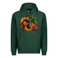 Sports Green rodeo cowboy sunflower cactus Premium Hoodie - JahusDesignShop