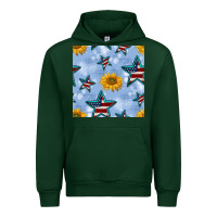 Forest Green patriotic stars and sunflower Urban Hoodie - BundleAndBundleShop