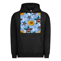 Pigment Black patriotic stars and sunflower Urban Hoodie - BundleAndBundleShop