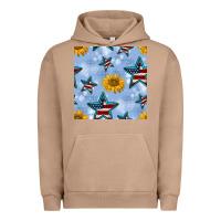 Pigment Burro patriotic stars and sunflower Urban Hoodie - BundleAndBundleShop
