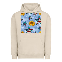 Pigment French Oak patriotic stars and sunflower Urban Hoodie - BundleAndBundleShop