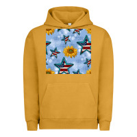Pigment Peanut Butter patriotic stars and sunflower Urban Hoodie - BundleAndBundleShop