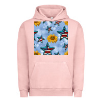 Pigment Salmon patriotic stars and sunflower Urban Hoodie - BundleAndBundleShop