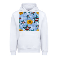 White patriotic stars and sunflower Urban Hoodie - BundleAndBundleShop