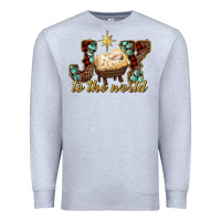 Heather Grey joy to the world Premium Sweatshirt - RanaPortraitStore
