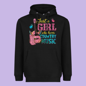 Just A Girl Who Loves Country Music Heavyweight Hoodie Designed By Texasbilliewilder