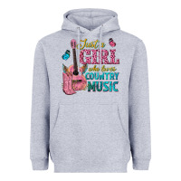 Heather Grey just a girl who loves country music Heavyweight Hoodie - texasbilliewilder