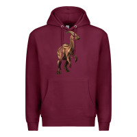 Burgundy parasaurolophus Premium Hoodie - Artiststas