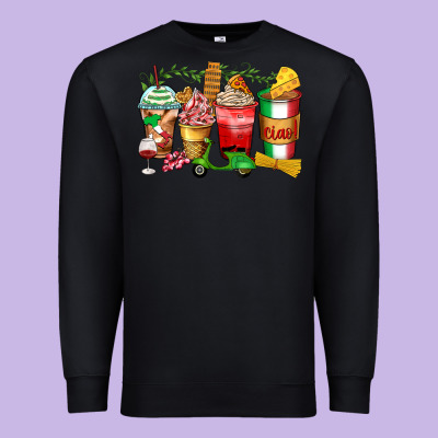 Italy Coffee Cups Premium Sweatshirt Designed By Zillion Design Studio