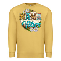 Antique Gold mama vibes with daisies Premium Sweatshirt - texasbilliewilder