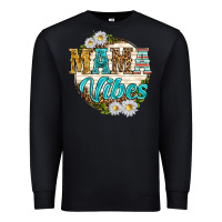 Black mama vibes with daisies Premium Sweatshirt - texasbilliewilder