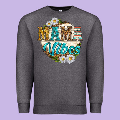 Mama Vibes With Daisies Premium Sweatshirt Designed By Texasbilliewilder