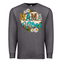 Charcoal Heather mama vibes with daisies Premium Sweatshirt - texasbilliewilder