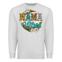 Dove Grey mama vibes with daisies Premium Sweatshirt - texasbilliewilder