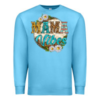 Ocean Blue mama vibes with daisies Premium Sweatshirt - texasbilliewilder