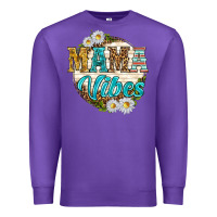 Purple mama vibes with daisies Premium Sweatshirt - texasbilliewilder