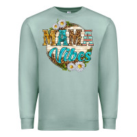 Seafoam mama vibes with daisies Premium Sweatshirt - texasbilliewilder