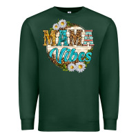 Sports Green mama vibes with daisies Premium Sweatshirt - texasbilliewilder