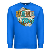 True Royal mama vibes with daisies Premium Sweatshirt - texasbilliewilder