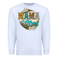 White mama vibes with daisies Premium Sweatshirt - texasbilliewilder