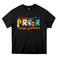 Black So Long Pre K Hello Summer Heavy Core Tee - CowhideDigitalArt