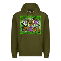 Army Green trick or treat tumbler Premium Hoodie - BundleAndBundleShop