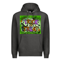 Charcoal Heather trick or treat tumbler Premium Hoodie - BundleAndBundleShop