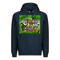 Navy trick or treat tumbler Premium Hoodie - BundleAndBundleShop