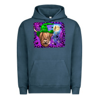 Pigment Midnight Navy highland cow halloween Urban Hoodie - JahusDesignShop