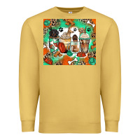 Antique Gold dog coffee cups Premium Sweatshirt - Zillion Design Studio