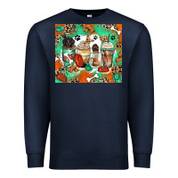 Navy dog coffee cups Premium Sweatshirt - Zillion Design Studio