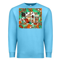Ocean Blue dog coffee cups Premium Sweatshirt - Zillion Design Studio