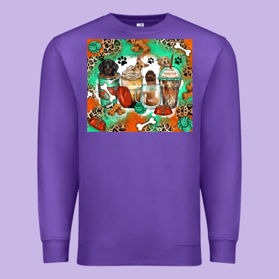 Dog Coffee Cups Premium Sweatshirt Designed By Zillion Design Studio